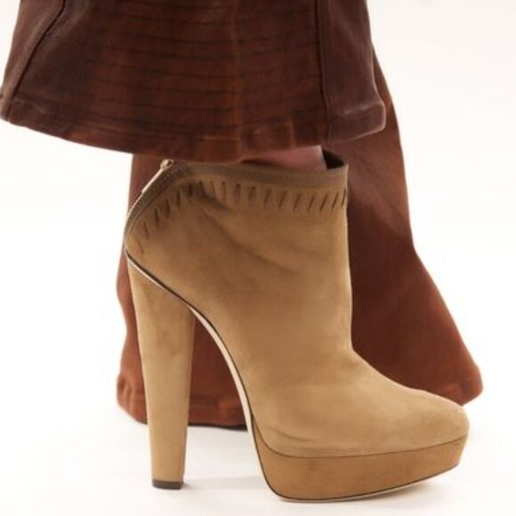 Jimmy Choo Shoes - Jimmy Choo Tan Suede Booties "EUC"